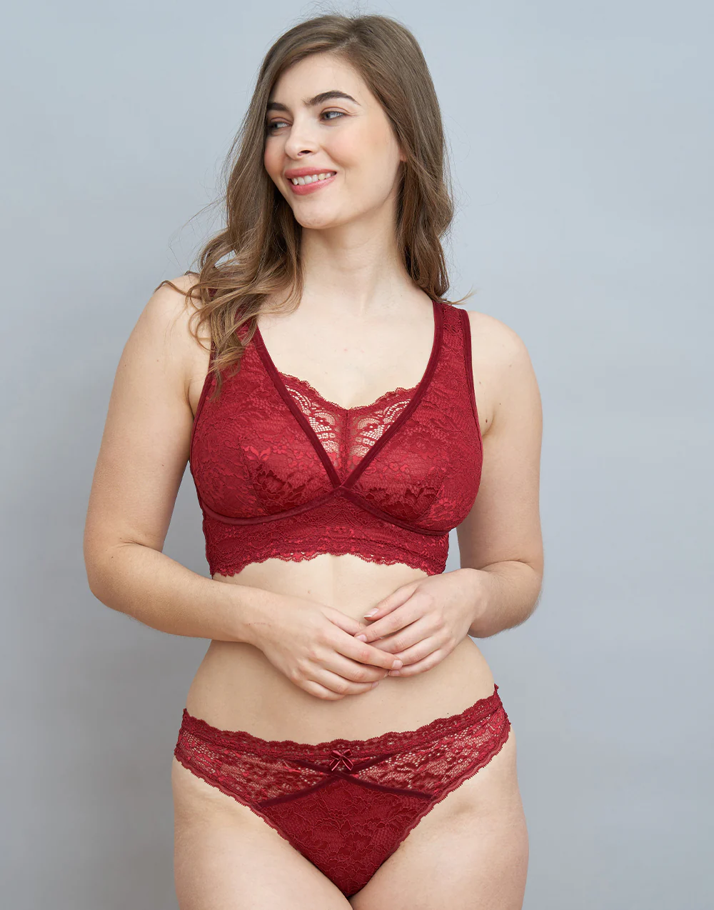 Brazilian-Slip Eliana Velvet Burgundy - Image 4