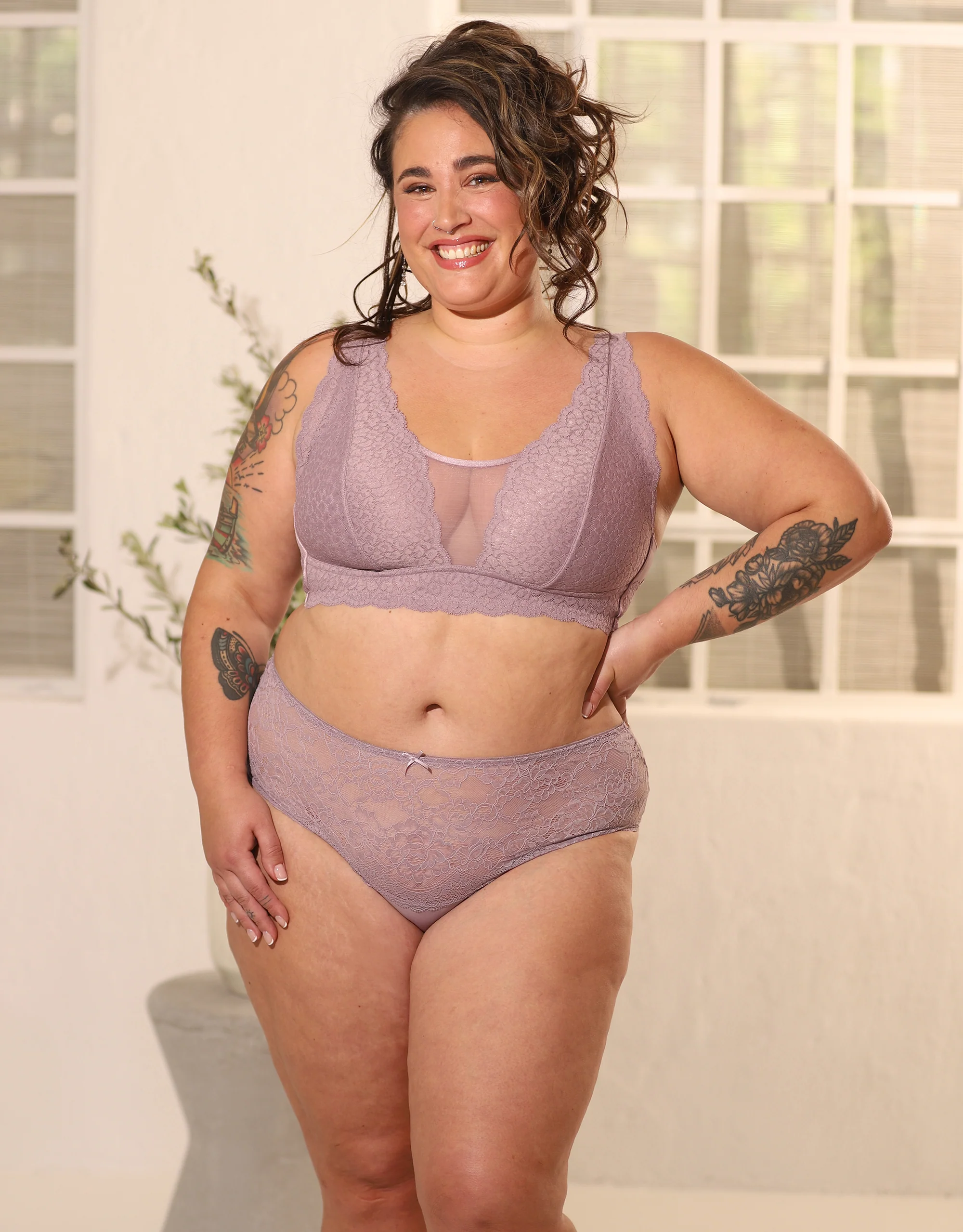 High-Panty Lace Basic Violetgrey - Image 3