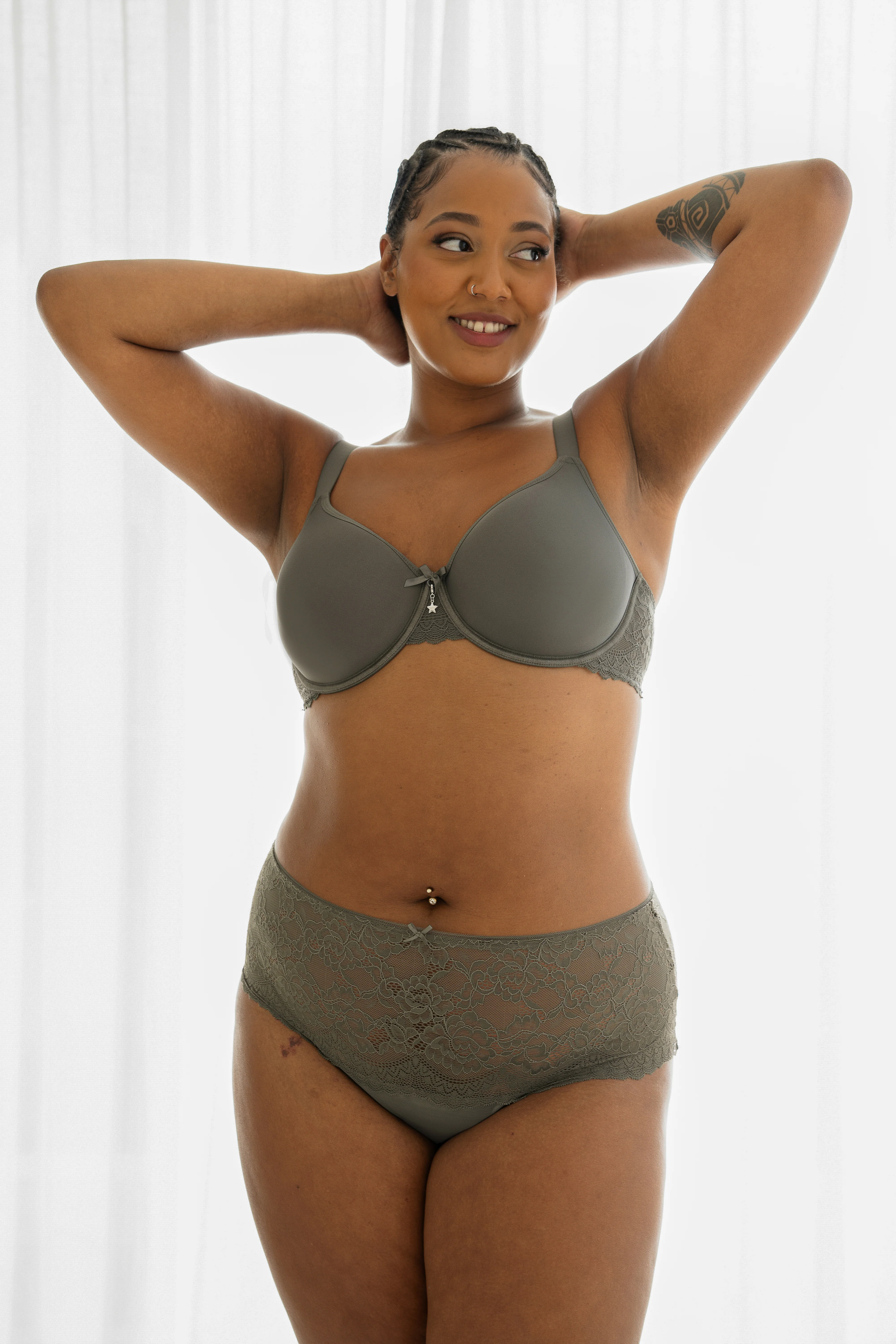 High-Panty Lace Basic Classic Olive - Image 3
