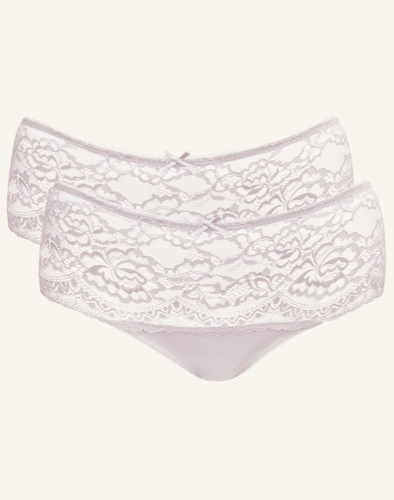 High-Panty-Set 2x Lace Basic Powder