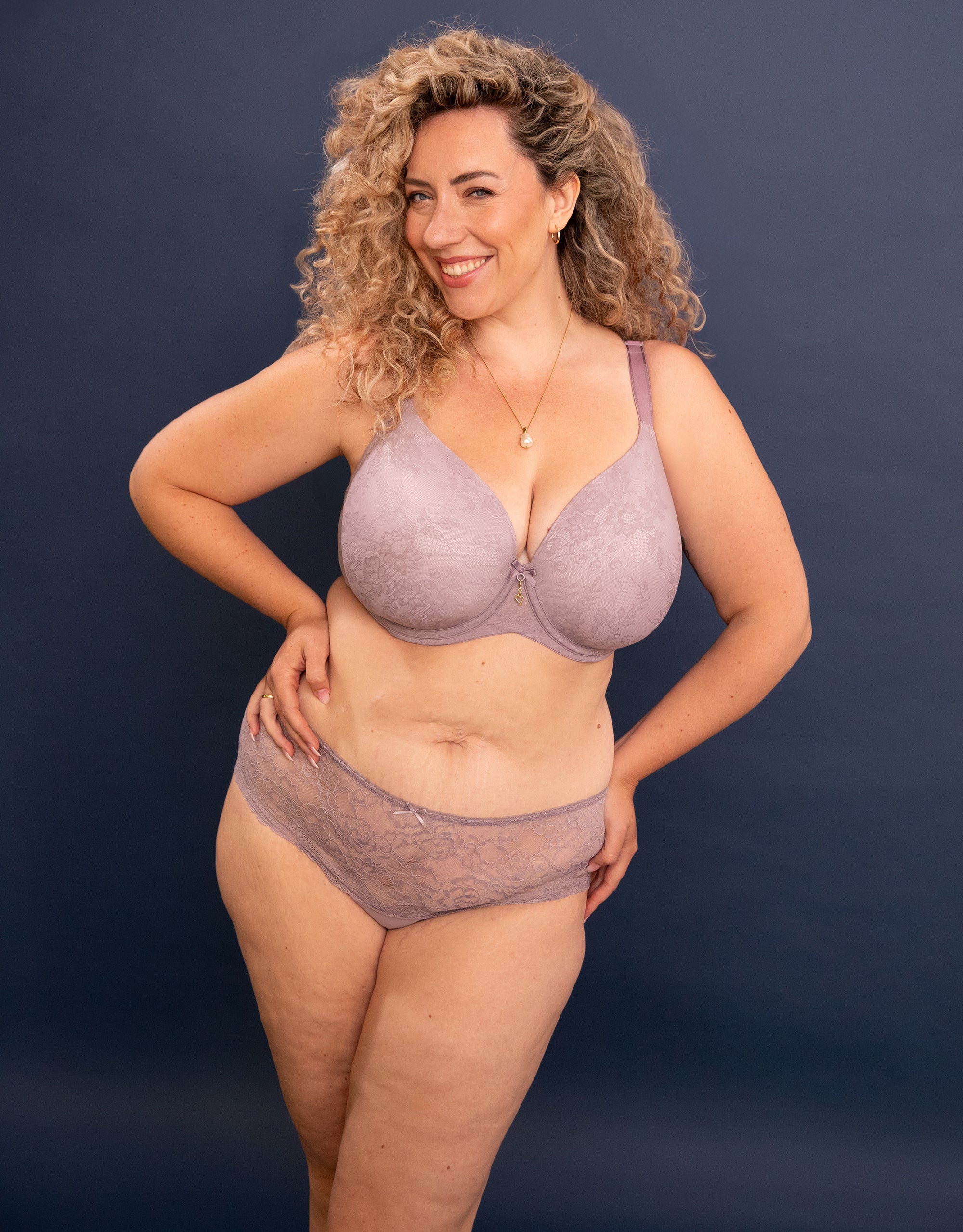 High-Panty-Set 2x Lace Basic Violetgrey - Image 6