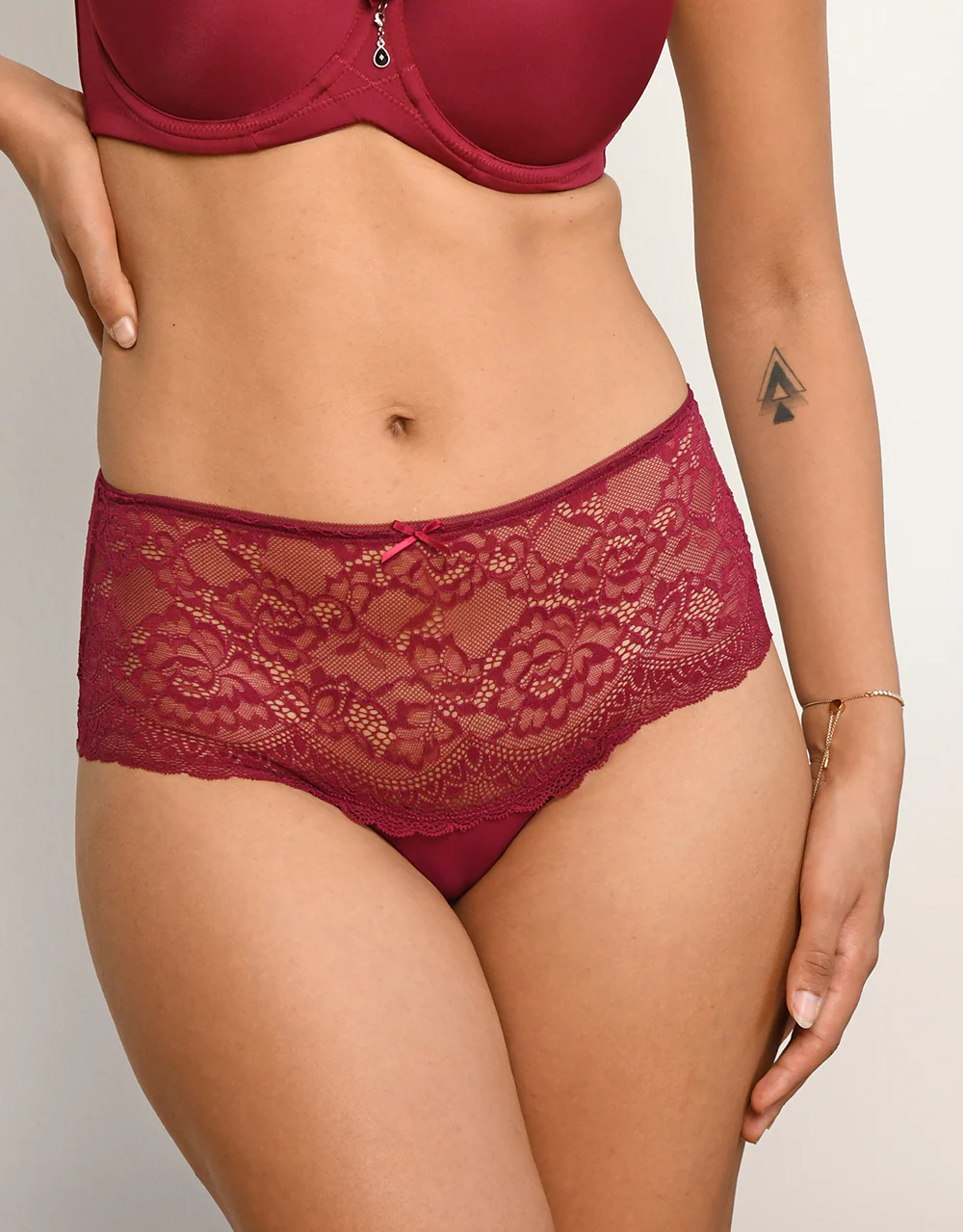 High-Panty-Set 2x Lace Basic Bordeaux - Image 2