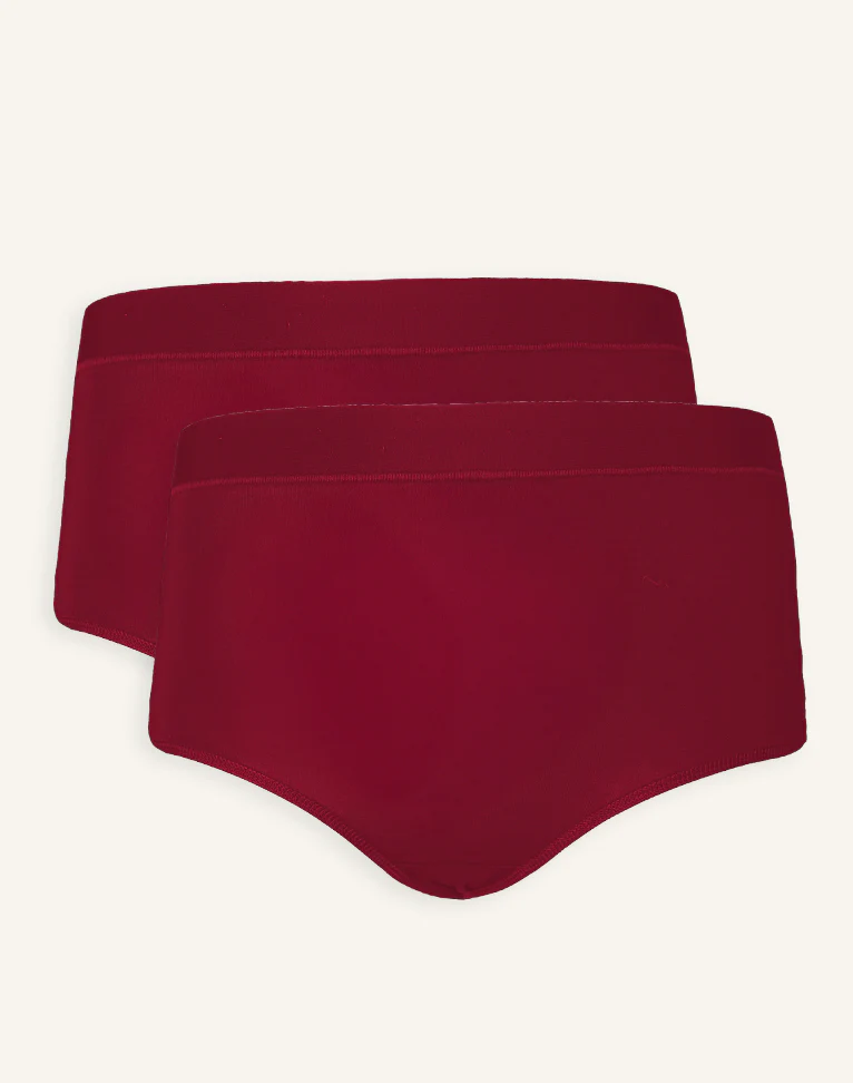 High-Waist-Panty-Set 2x Cozy Basic Bordeaux