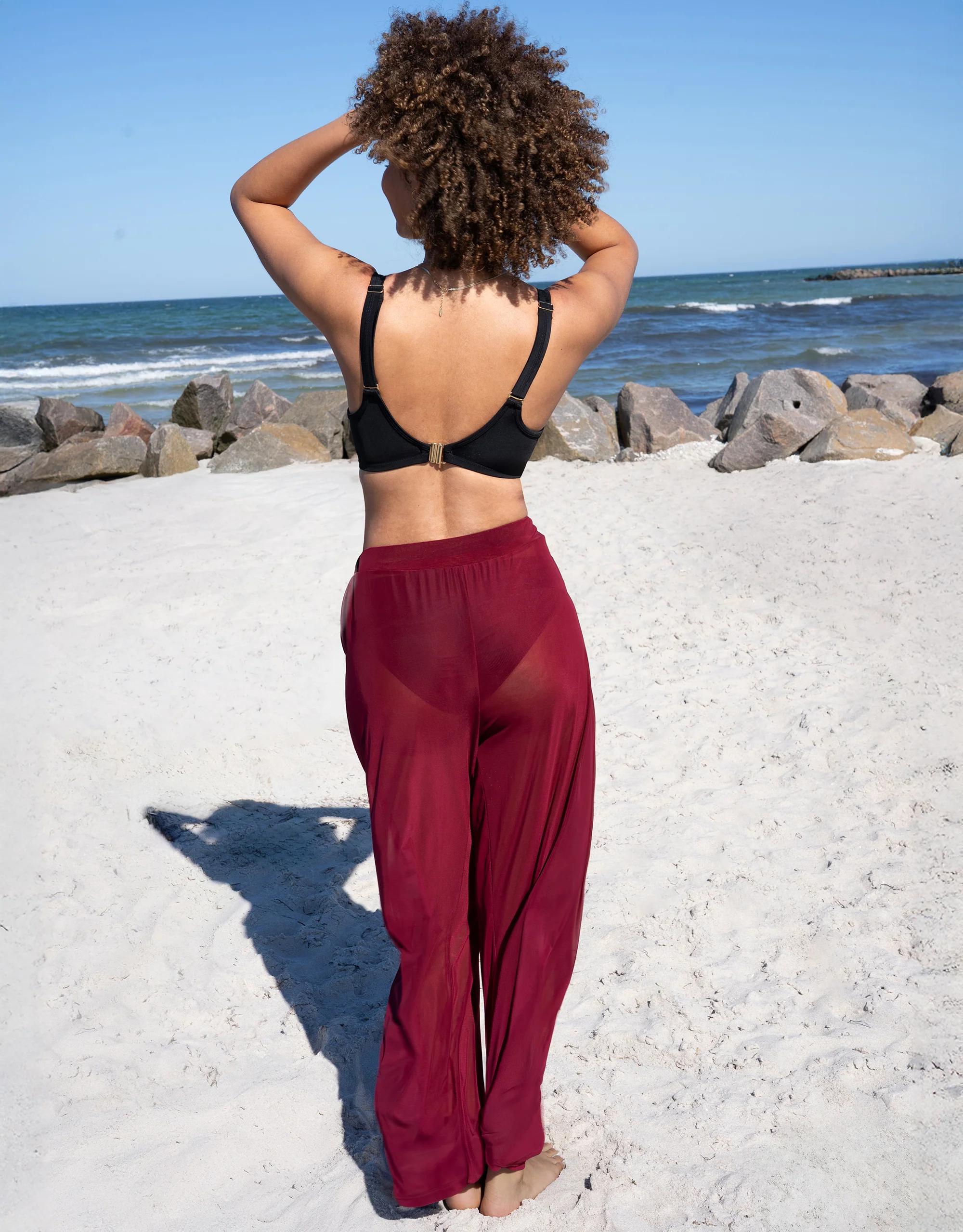 Hose Sheer Transparent Bordeaux - Image 5
