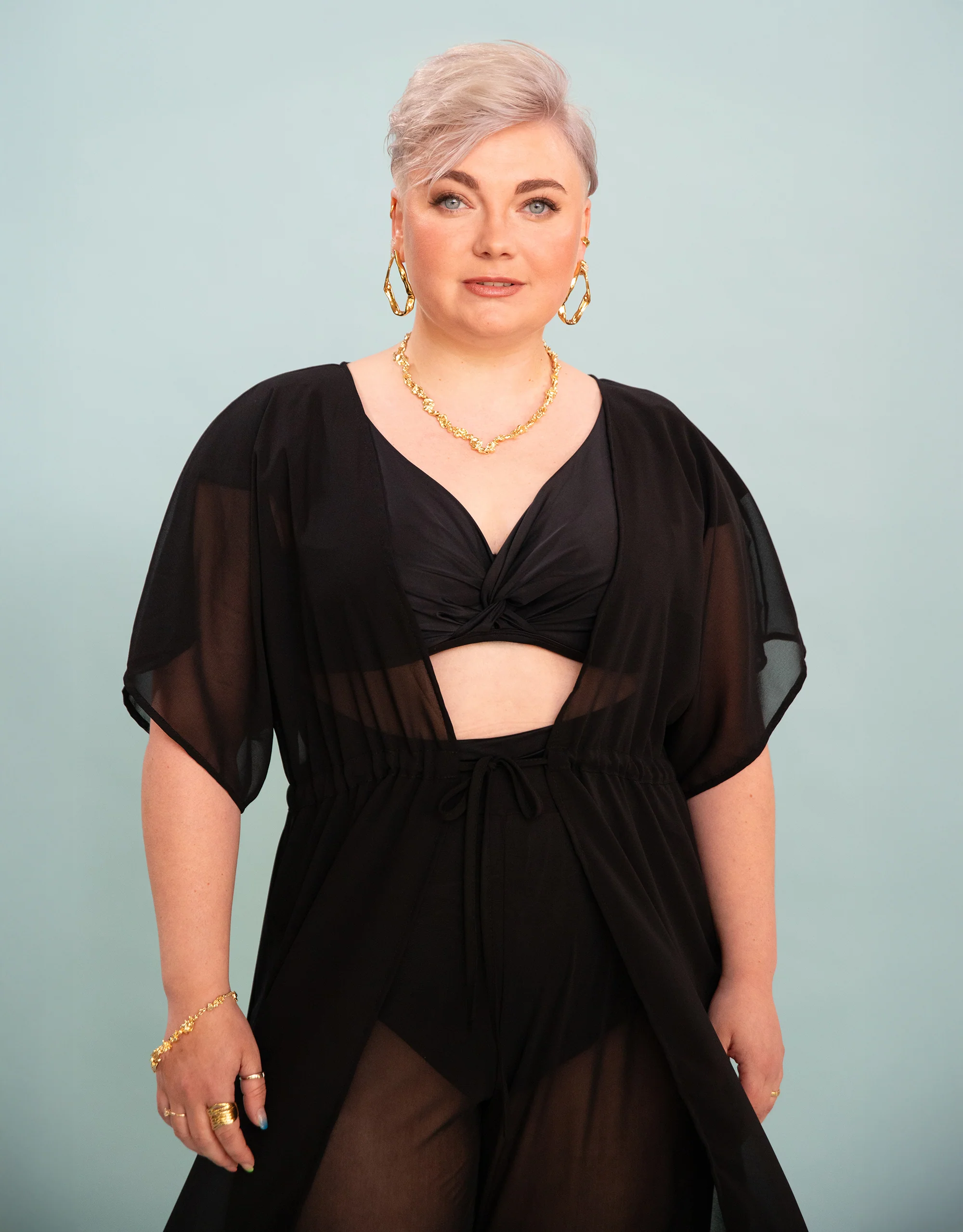 Kleid Sheer Transparent Black - Image 7