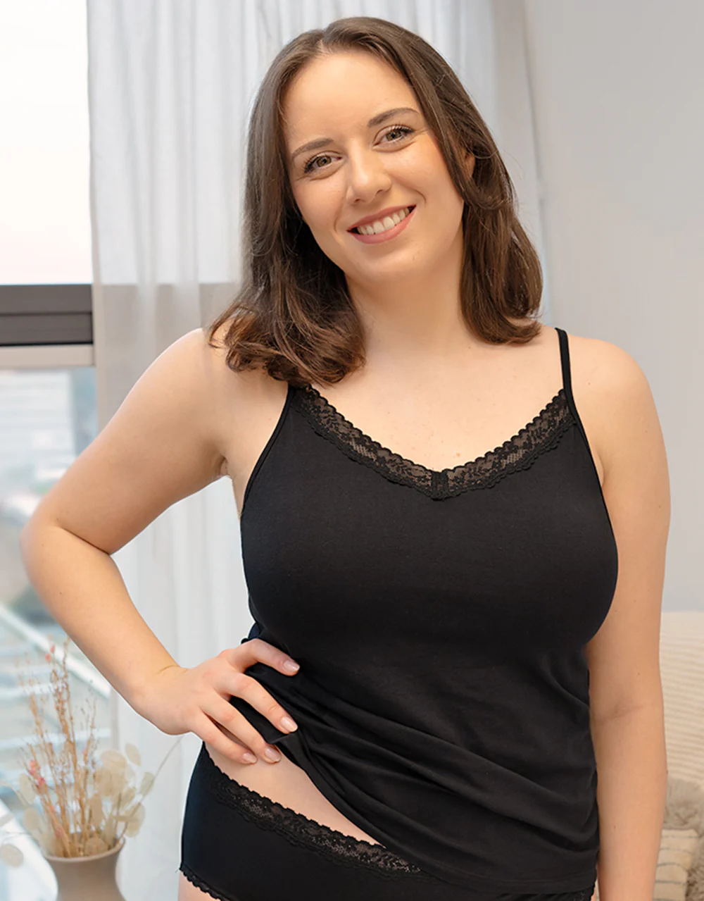 Top-Set 2x Cotton-Lace Black - Image 3